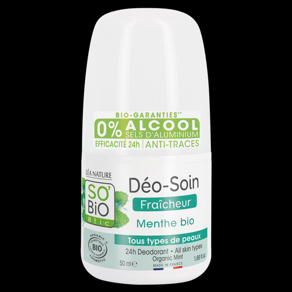 SO’BiO étic Deodorant roll-on 24h osvěžující s mátou BIO (50 ml)