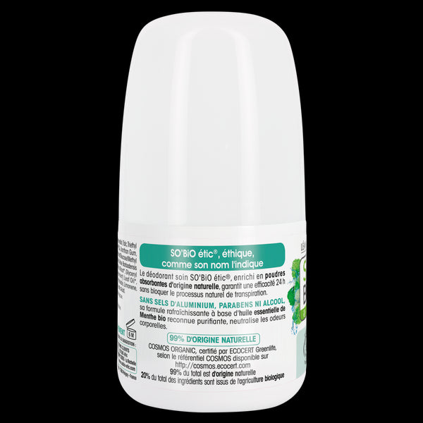 SO’BiO étic Deodorant roll-on 24h osvěžující s mátou BIO (50 ml)