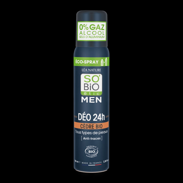 SO’BiO étic Deodorant přírodní ECO SPRAY 24h MEN - cedr BIO (100 ml)