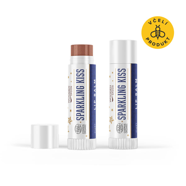 Wooden Spoon Balzám na rty Třpytivý polibek BIO (4,3 ml)