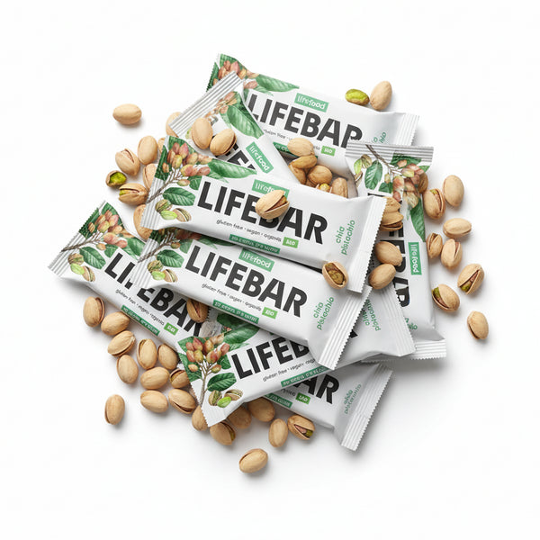 Lifefood Zvýhodněná sada 13 + 2 tyčinky zdarma - Lifebar pistáciová s chia RAW BIO (15 x 40 g)