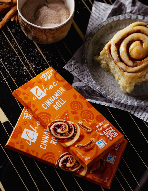 iChoc Tabulka kakaová vegan skořicová rolka BIO (80 g)