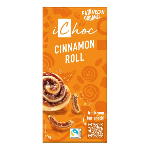 iChoc Čokoláda vegan skořicová rolka BIO (80 g)