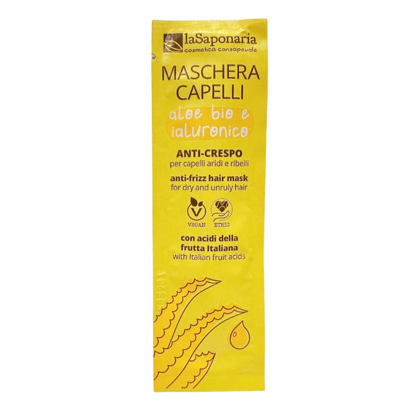 laSaponaria Maska proti krepatění vlasů s aloe vera a kyselinou hyaluronovou - vzorek (8 ml)
