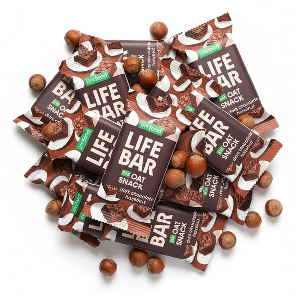 Lifefood Zvýhodněná sada 13 + 2 tyčinky zdarma - Lifebar Oat Snack Dark Chocolate Hazelnut BIO (15 x 40 g)