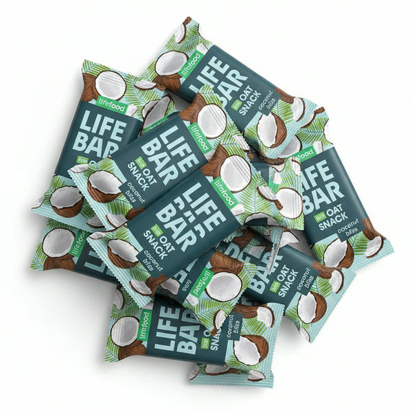 Lifefood Zvýhodněná sada 13 + 2 tyčinky zdarma - Lifebar Oat Snack Coconut Bliss BIO (15 x 40 g)