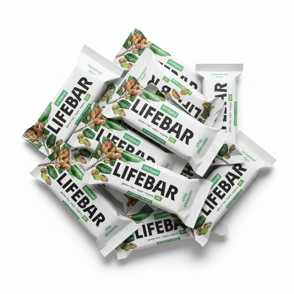 Lifefood Zvýhodněná sada 13 + 2 tyčinky zdarma - Lifebar pistáciová s chia RAW BIO (15 x 40 g)