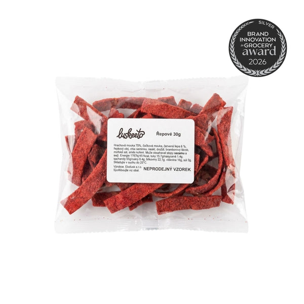 Luskeeto Krekry luštěninové s červenou řepou - vzorek (30 g)