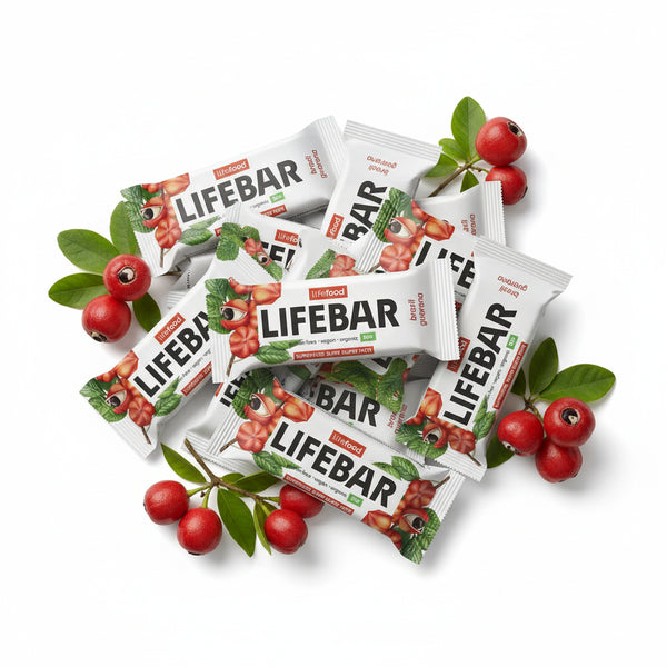 Lifefood Zvýhodněná sada 13 + 2 tyčinky zdarma - Lifebar s para ořechy a guaranou BIO (15 x 40 g)