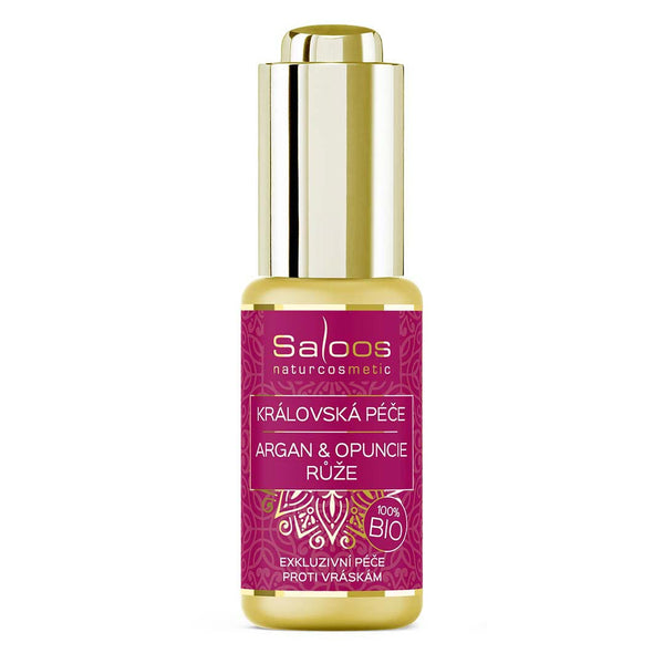 Saloos Pleťový olej Královská péče Argan & Opuncie BIO – Růže (20 ml)