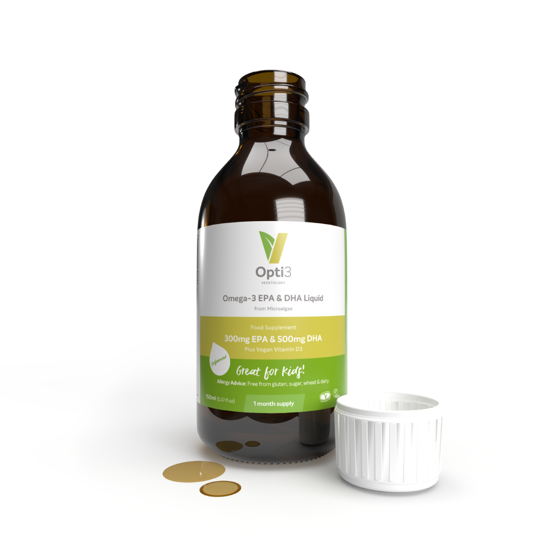 Vegetology Opti3 Liquid Omega3 EPA a DHA s vit. D3 (150 ml) bez