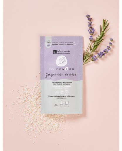 laSaponaria Osvěžující dezinfekční mýdlo na ruce v prášku - tea tree a levandule (25 g)