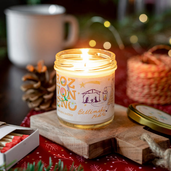 Rozvoněno Vonná svíčka - Betlémská záře (130 ml)