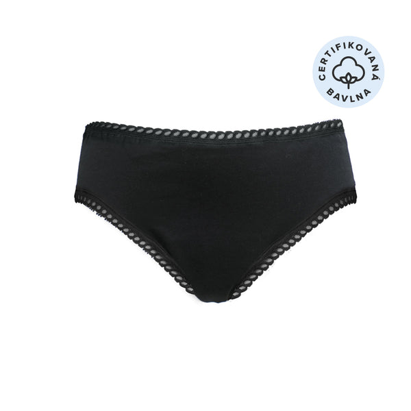 Anaé by Ecodis Menstruační kalhotky Panty na střední menstruaci - černé
