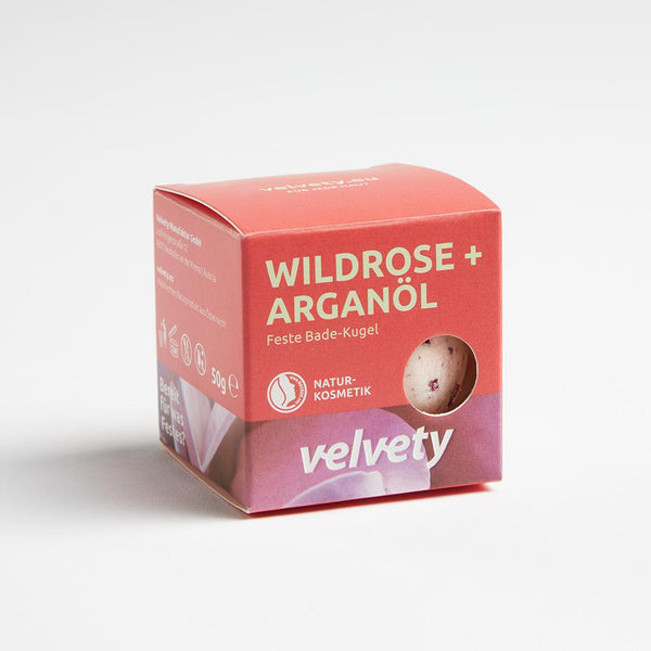 Velvety Koupelová bomba s arganovým olejem - Šípková růže (50 g)