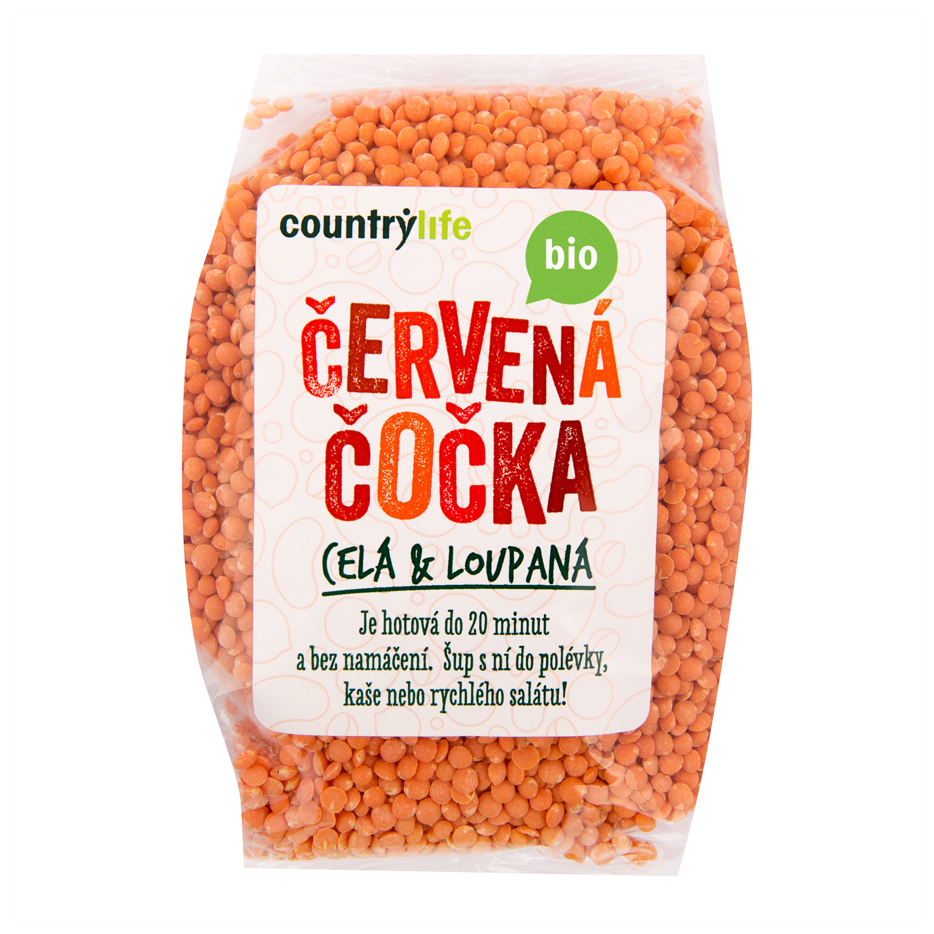 120048 Čočka červená celá loupaná 500 g BIO  COUNTRY LIFE-1