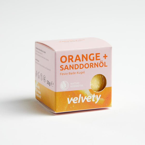 Velvety Koupelová bomba s rakytníkovým olejem - Pomeranč (50 g)