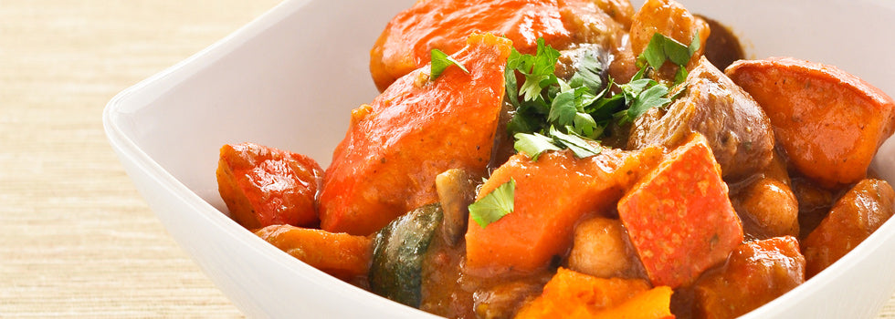 Cizrnový kotlík tagine s datlemi a dýní