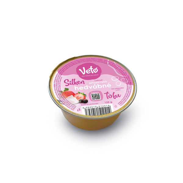 312065 Tofu hedvábné s příchutí jahoda a rybíz 125 g VETO ECO-1