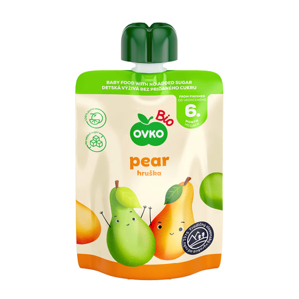 330124 Příkrm ovocný hruška - kapsička 90 g BIO OVKO-1