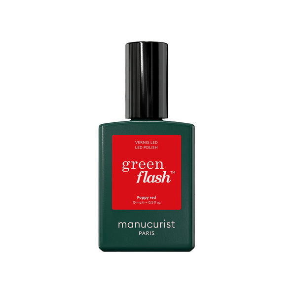 Manucurist Green Flash LED gel lak na nehty - Poppy Red (15 ml)
