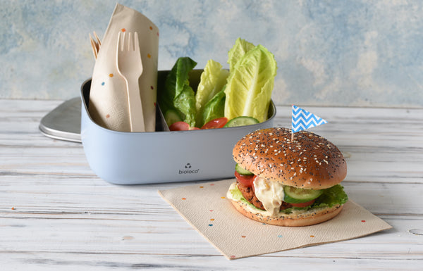 Bioloco Nerezový svačinový box (800 ml) - Světle modrý