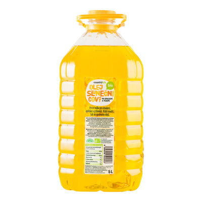 Olej slunečnicový lisovaný za studena na smažení a pečení 5 l BIO   COUNTRY LIFE