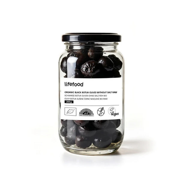 Lifefood Olivy Botija černé sušené nesolené RAW BIO (300 g)