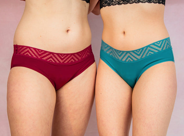 Pinke Welle Menstruační kalhotky "Moře" červené - silná menstruace - XL - II. jakost