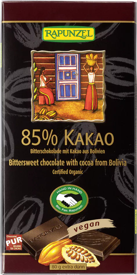 Rapunzel Tmavá čokoláda 85% BIO (80 g)