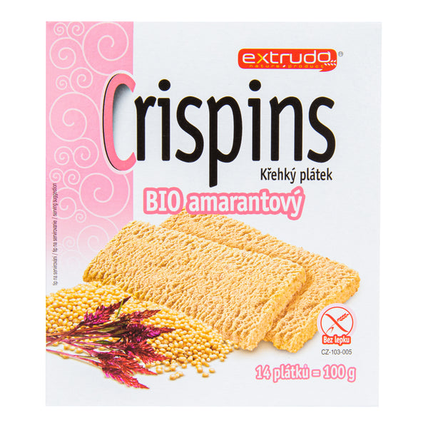 610025 Chlebíček kukuřičný s amarantem Crispins bezlepkový 100 g BIO EXTRUDO-2