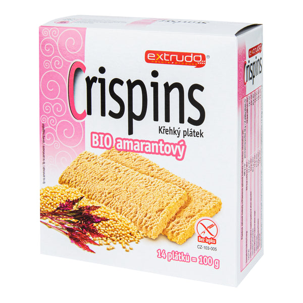 610025 Chlebíček kukuřičný s amarantem Crispins bezlepkový 100 g BIO EXTRUDO-3
