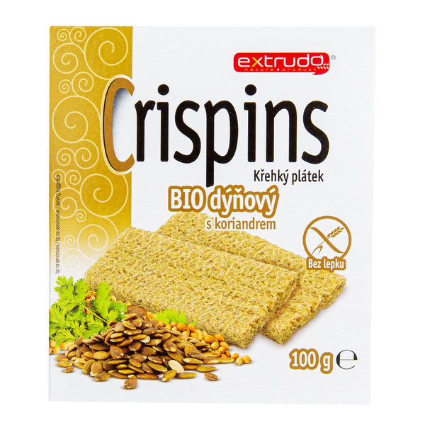 610054 Chlebíček dýňový s koriandrem Crispins bezlepkový 100 g BIO EXTRUDO-3