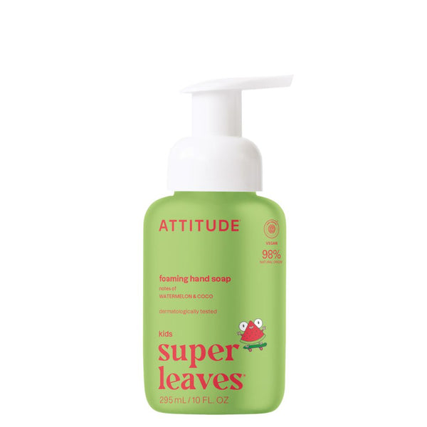 Attitude Dětské pěnivé mýdlo na ruce Super Leaves Kids s vůní melounu a kokosu (295 ml)
