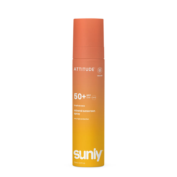 Attitude Opalovací mléko ve spreji SPF 50 - tropický kokos (75 ml)