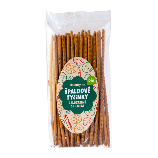 630245 Tyčinky špaldové celozrnné se lnem 100 g BIO COUNTRY LIFE-1