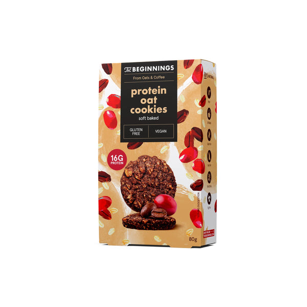 632247 Sušenky ovesné proteinové s kakaem 80 g THE BEGINNINGS-1