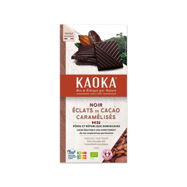 665300 Čokoláda hořká s kousky kakaa 100 g BIO KAOKA-1