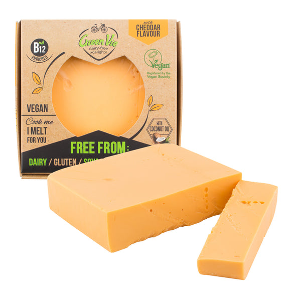 712100 Veganská alternativa sýru cheddar blok 250 g GREENVIE-3