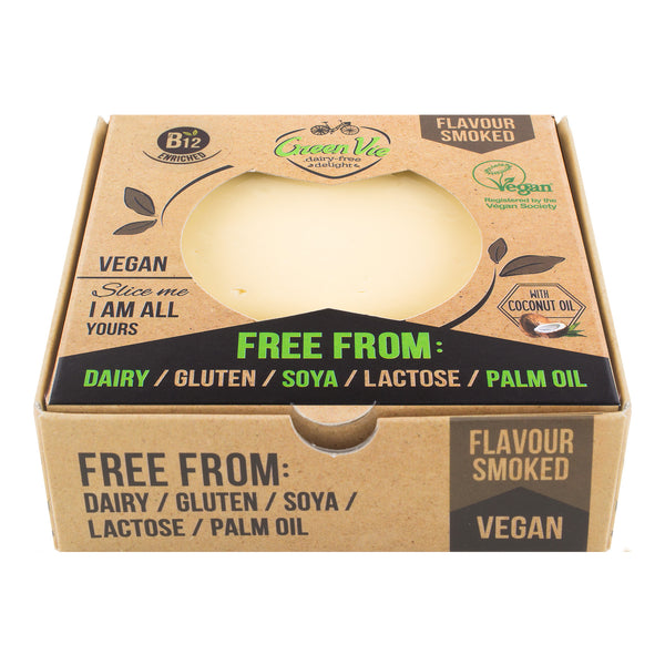 712102 Veganská alternativa sýru uzená gouda blok 250 g GREENVIE-2
