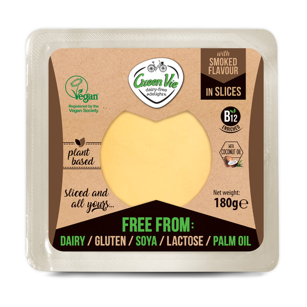 712103 Veganská alternativa sýru uzená gouda plátky 180 g GREENVIE-3