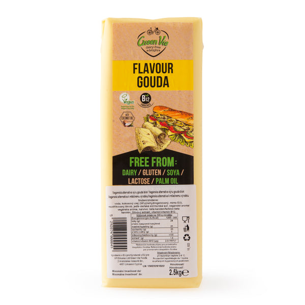 712122 Veganská alternativa sýru gouda blok 2,5 kg GREENVIE-1