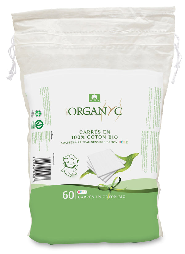 Organyc Dětské čisticí vatové čtverce (60 ks)
