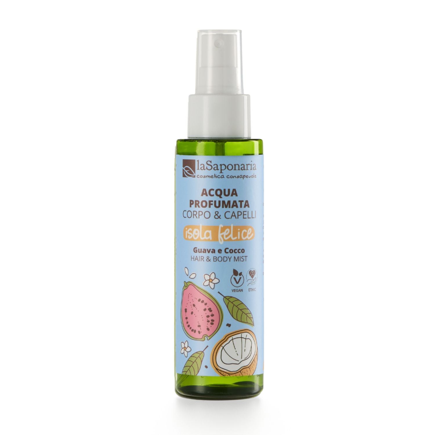 laSaponaria Body & Hair Mist Tělová mlha Happy Island - kokos & kvajáva (100 ml)