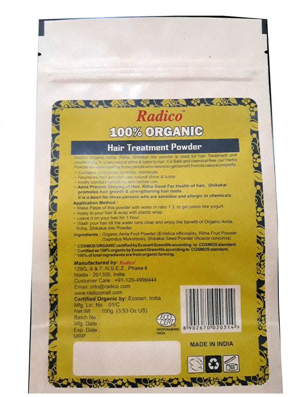 Radico Práškový šampon s kondicionérem (100 g) - Amla+Ritha+Shikakai - II. jakost