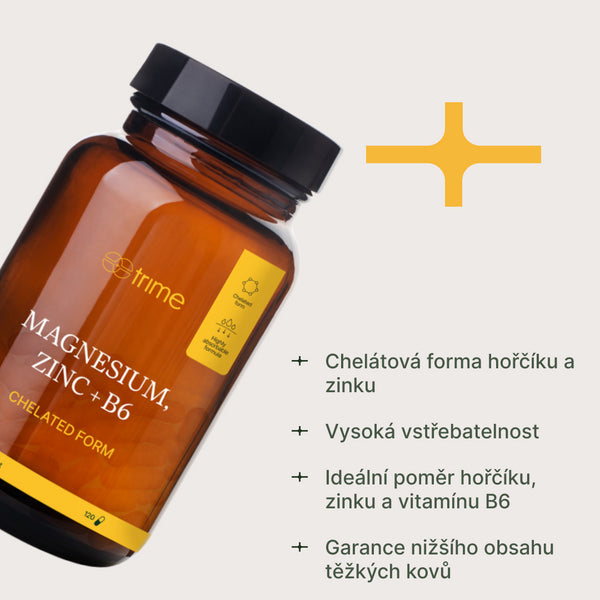 Trime Hořčík, zinek chelát + vitamin B6 (120 kapslí)