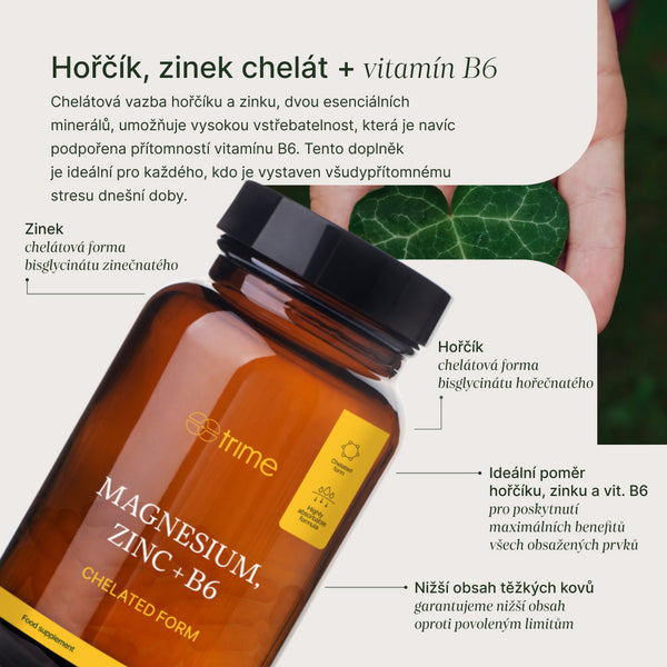 Trime Hořčík, zinek chelát + vitamin B6 (120 kapslí)