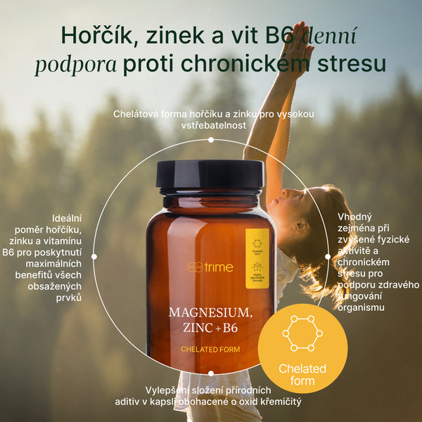 Trime Hořčík, zinek chelát + vitamin B6 (120 kapslí)