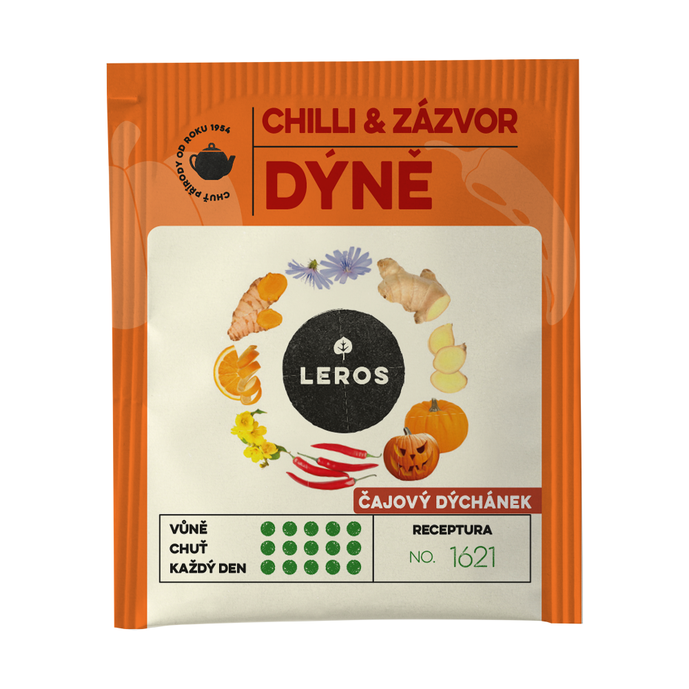 LEROS Čajový dýchánek Chilli, zázvor & dýně - nálev. sáčky (20 x 2 g)
