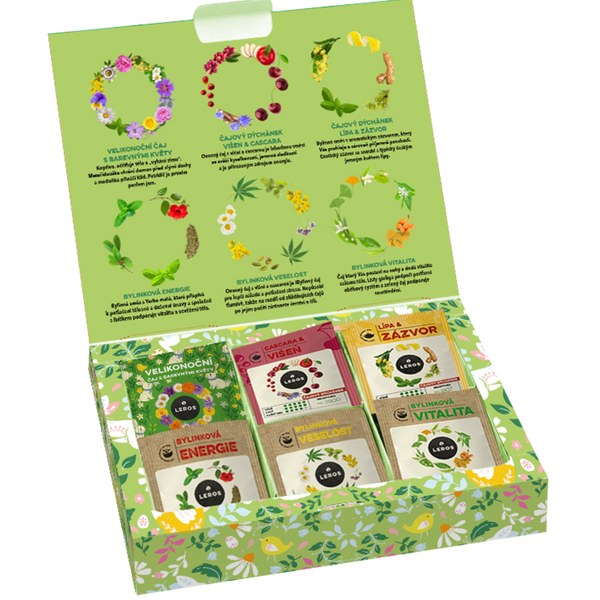 LEROS Dárková sada Velikonoční bylinková pomlázka - nálev. sáčky (6 x 5 ks)